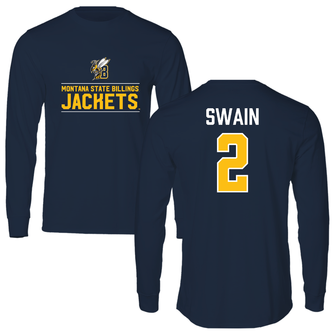 Montana State University Billings Soccer Navy General Long Sleeve - #2 Cesia Swain