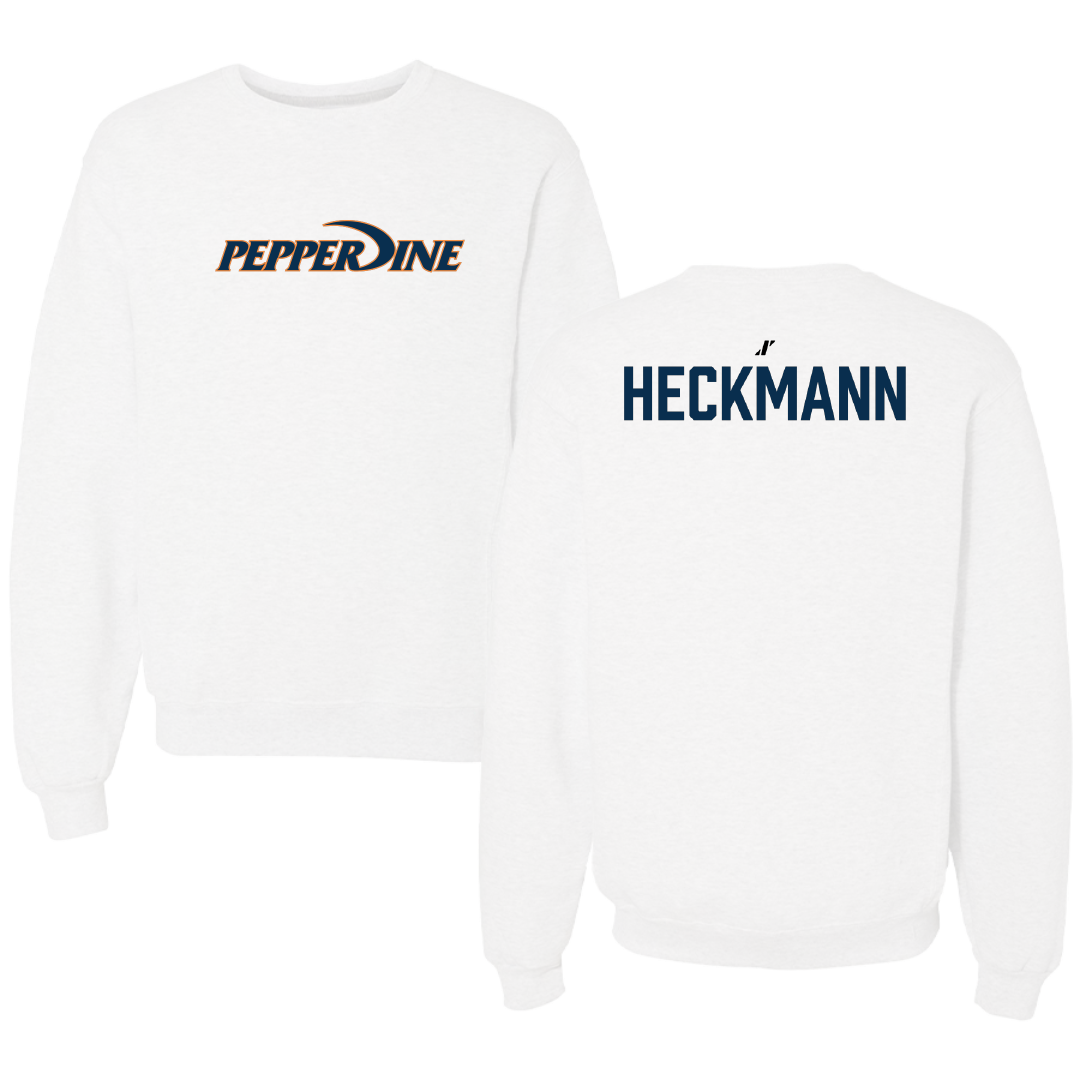 Pepperdine University TF and XC White Crewneck - Leah Heckmann
