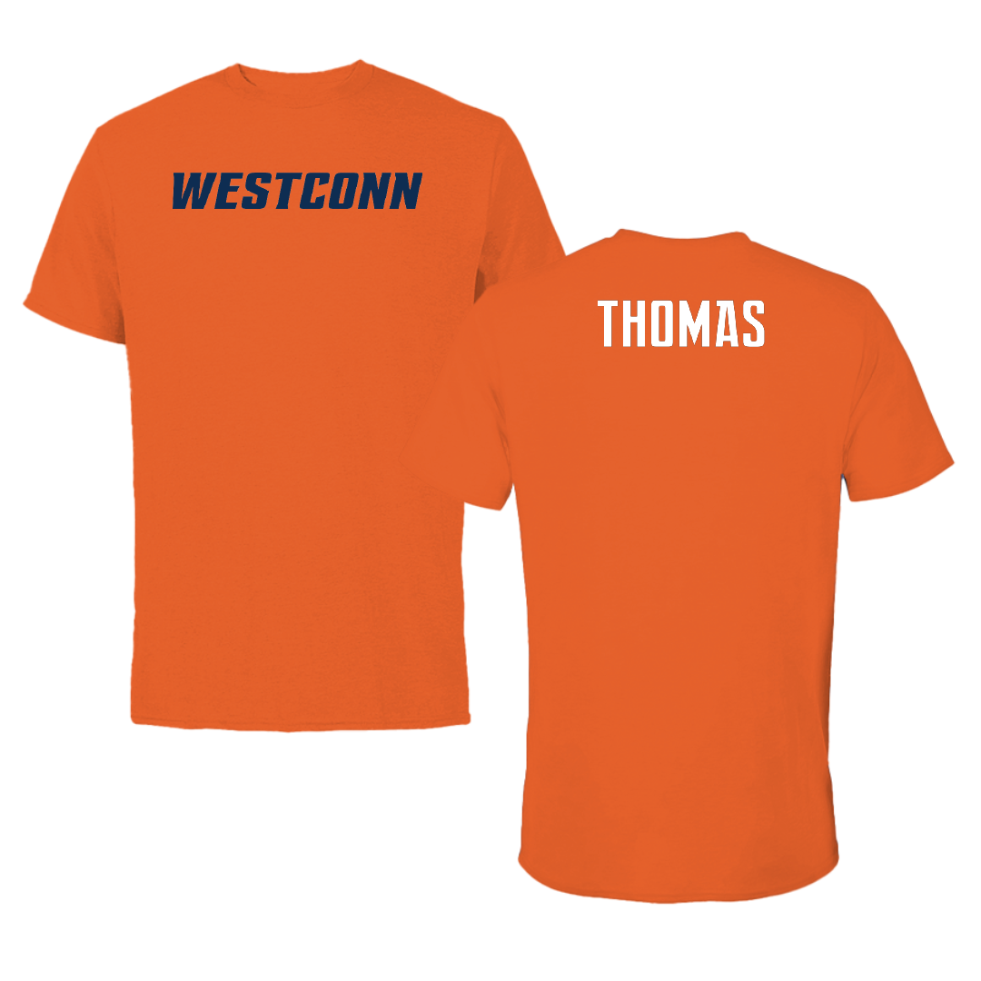 Western Connecticut State University Football Orange Performance Tee - William Thomas