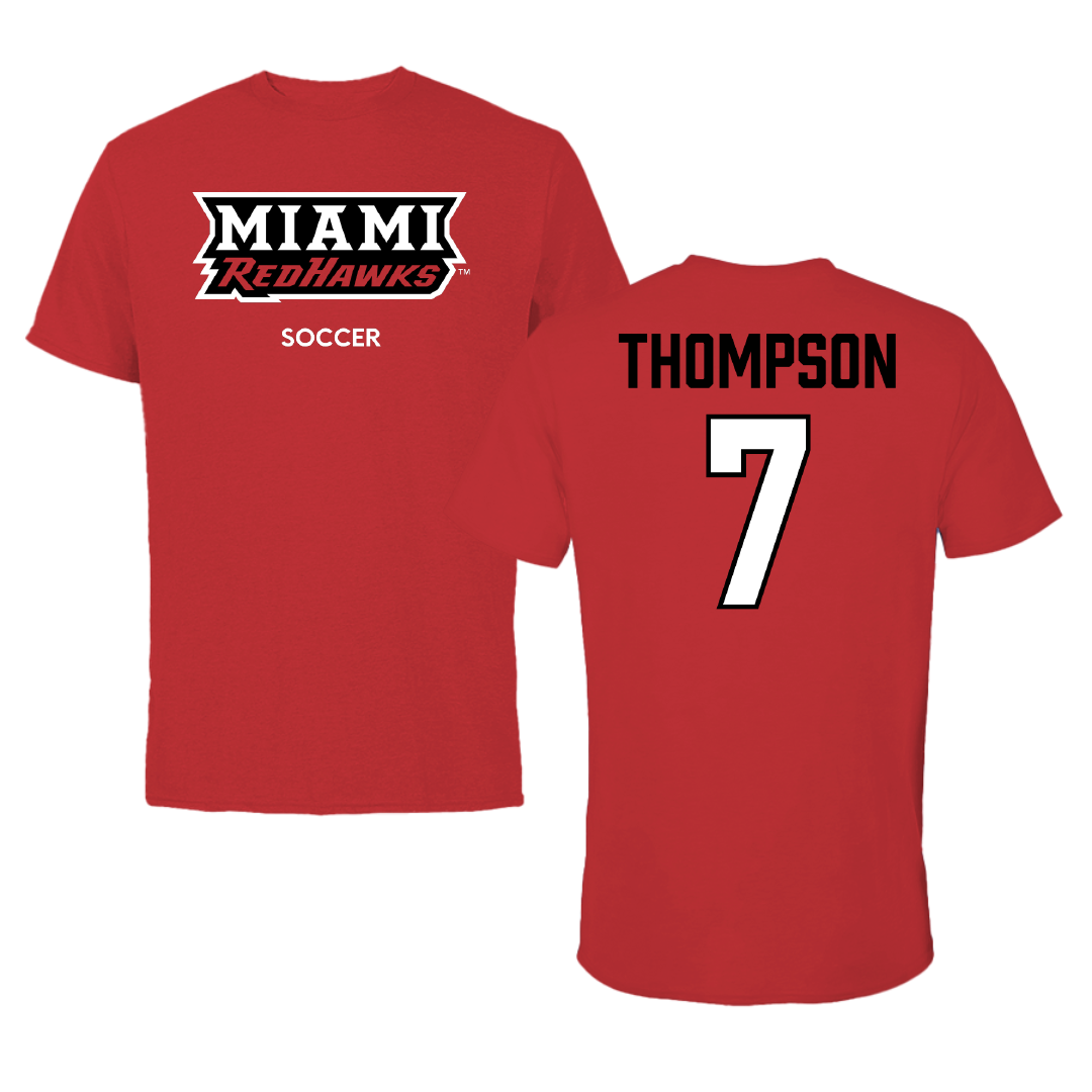 Miami University (Ohio) Soccer (W) Red Performance Tee - #7 Sydney Thompson