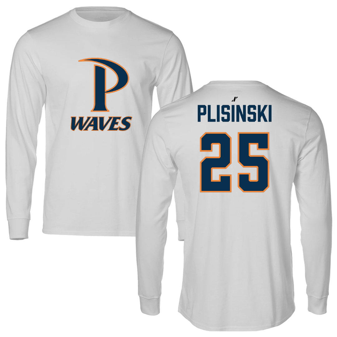 Pepperdine University Baseball Light Gray Performance Long Sleeve - #25 Austin Plisinski