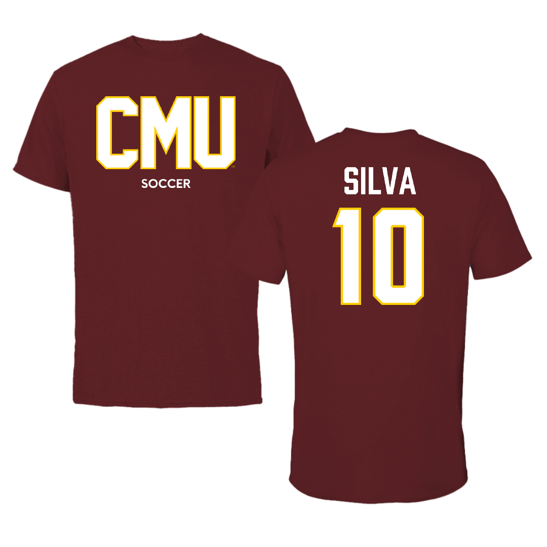 Colorado Mesa University Soccer (M) Maroon Performance Tee - #10 Diogo Silva