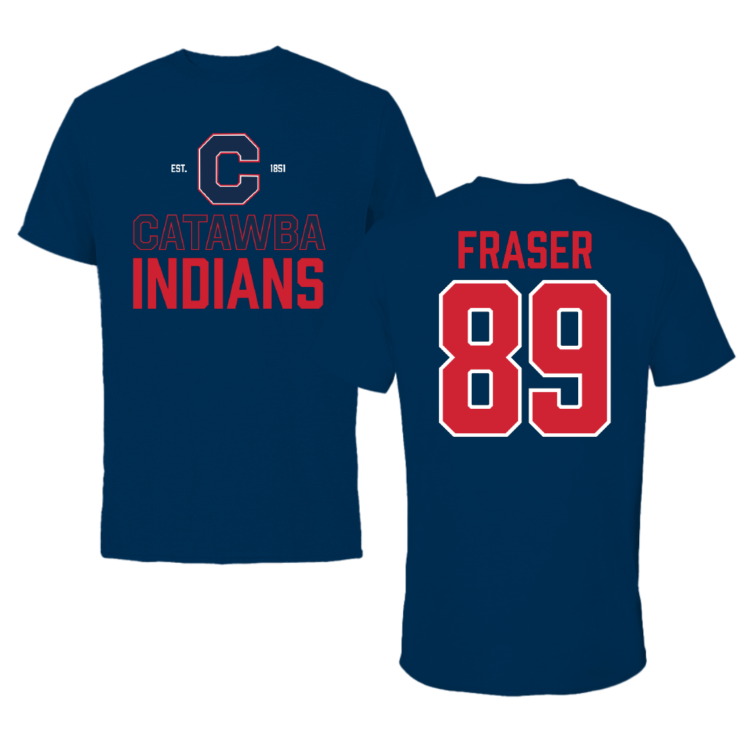 Catawba College Football Navy General Tee - #89 Callum Fraser