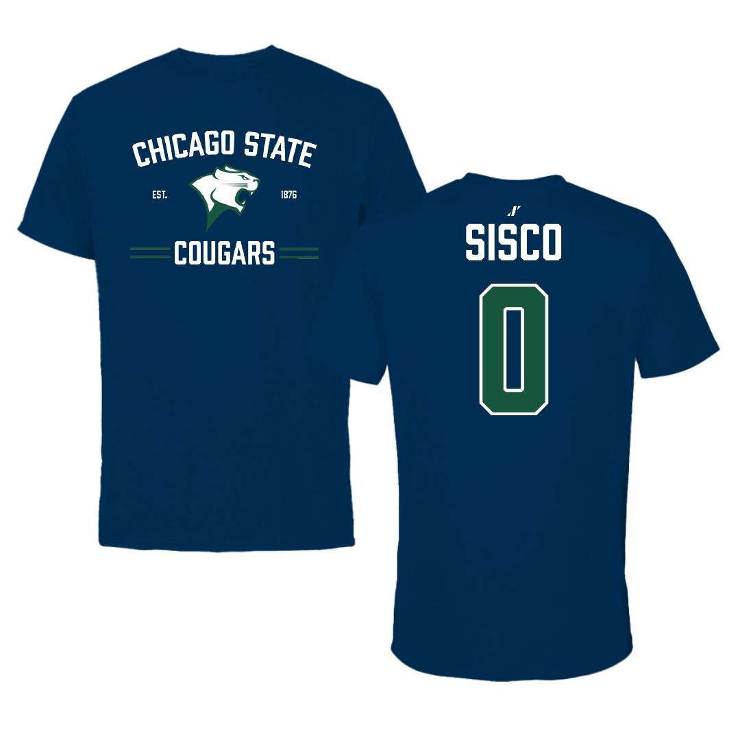 Chicago State University Basketball Navy Tee - #0 Chloe Sisco
