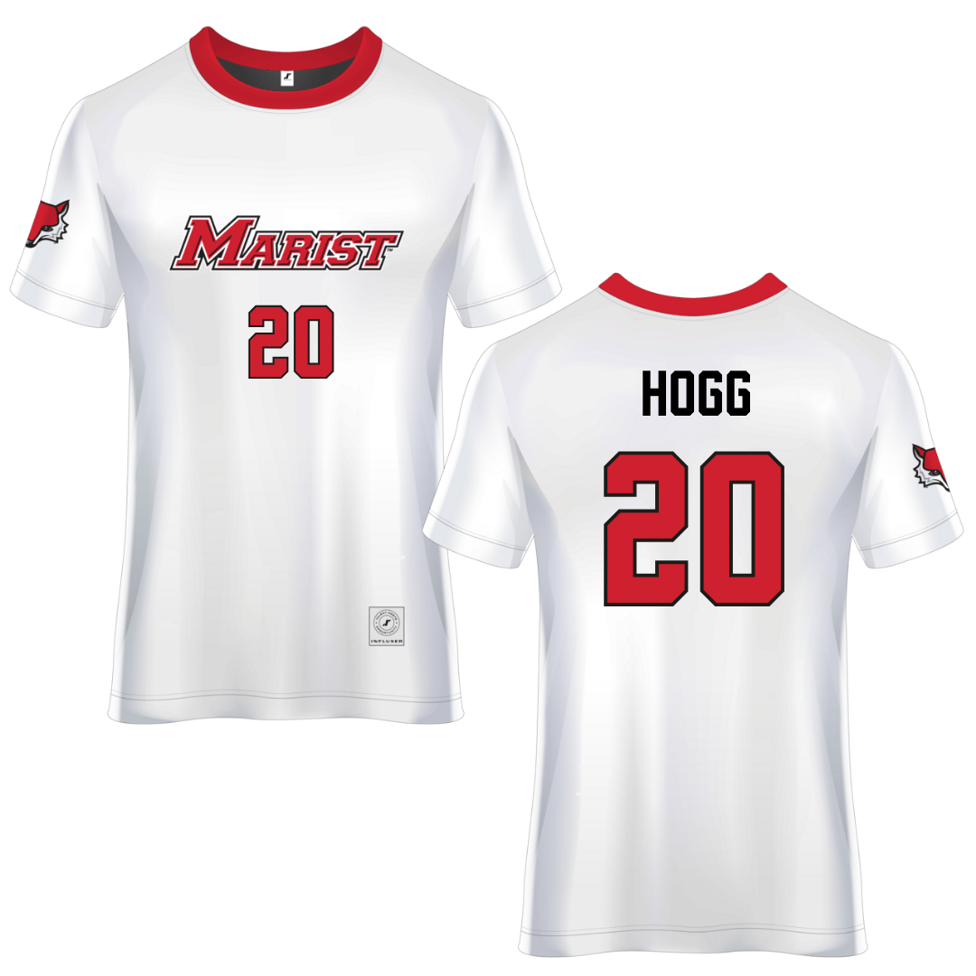 Marist University White Soccer Jersey - #20 Ronan Hogg