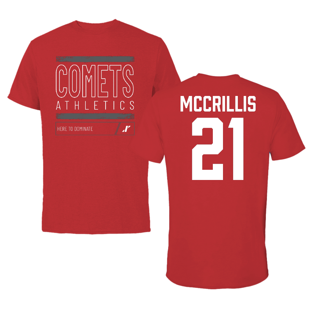 The University of Olivet Soccer Red Dominate Performance Tee - #21 Nolan McCrillis