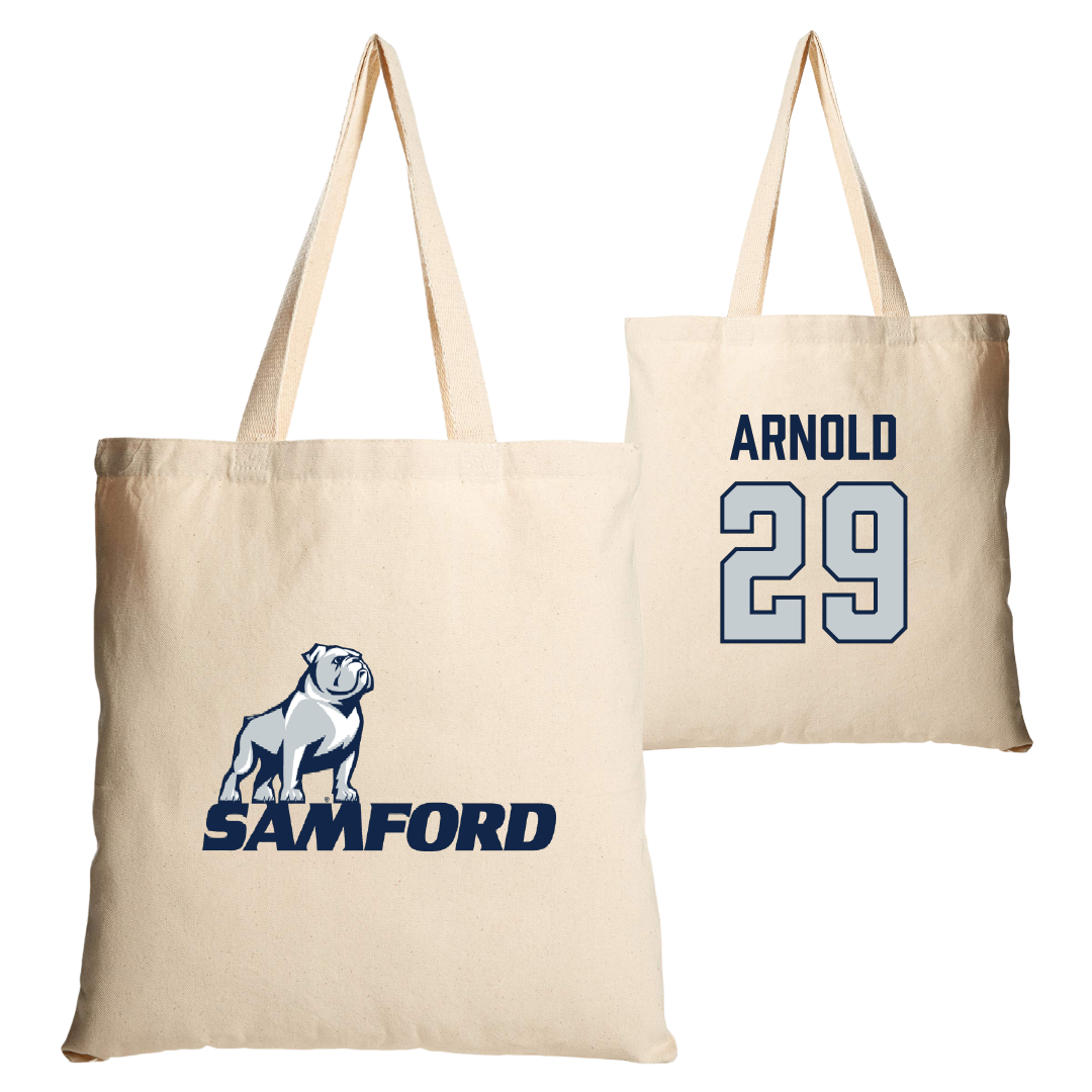 Samford University Baseball Tan Canvas Tote Bag - #29 Andrew Arnold