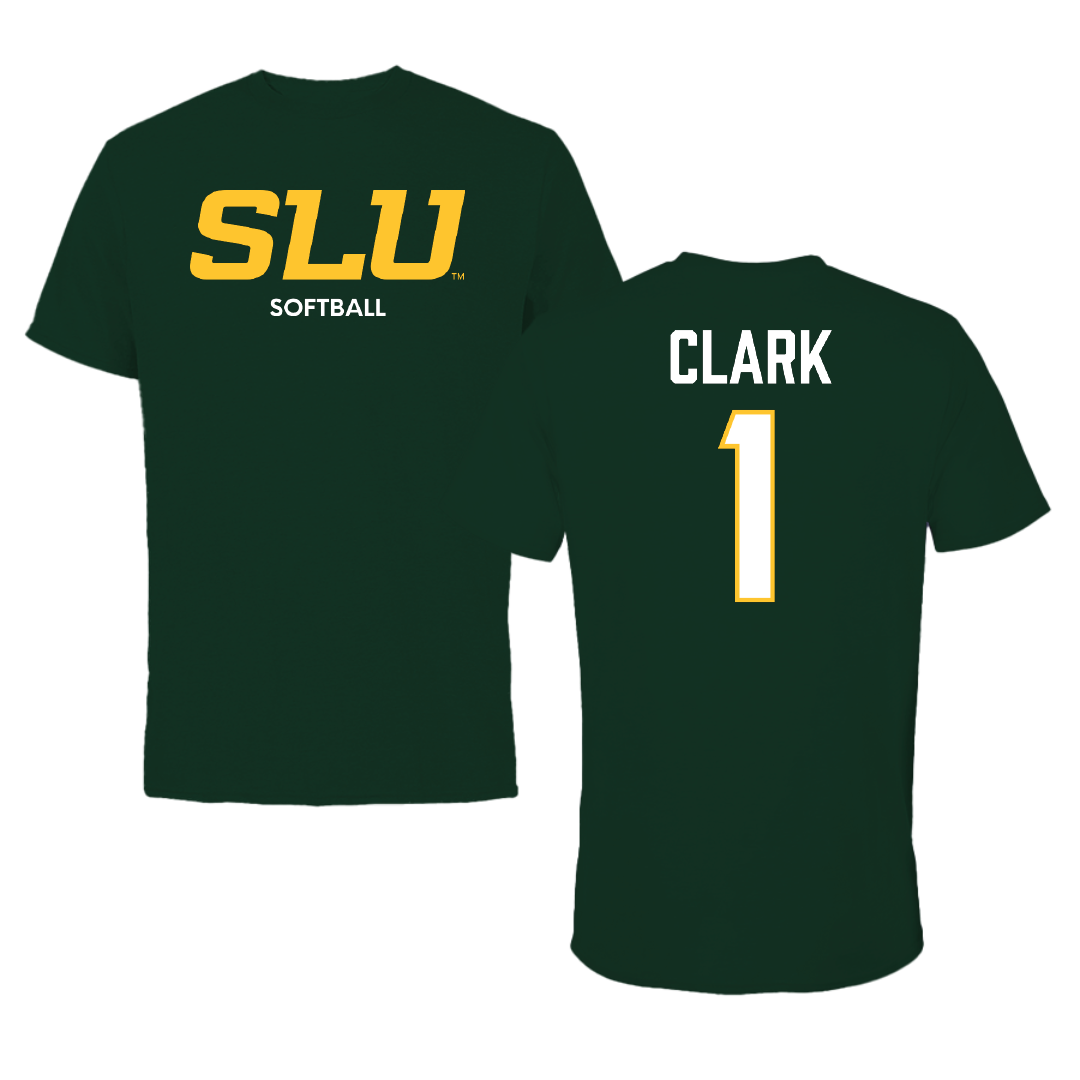 Southeastern Louisiana University Softball Forest Green Performance Tee - #1 Bre Clark