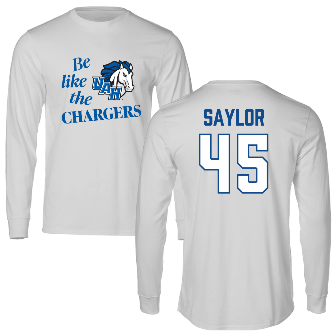 Huntsville Basketball (M) Light Gray Be Like Us Long Sleeve - #45 Daniel Saylor
