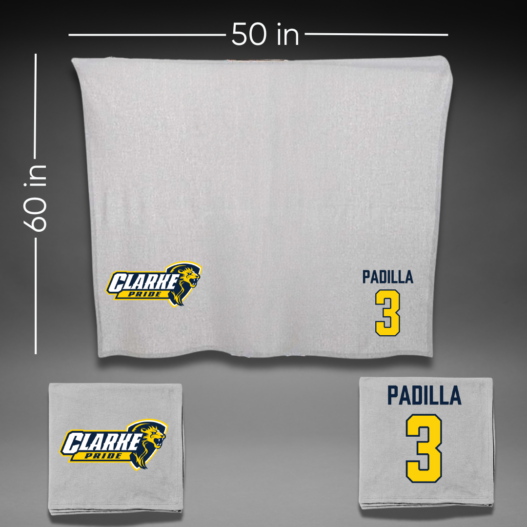 Clarke University Basketball (M) Gray Blanket - #3 Julian Padilla