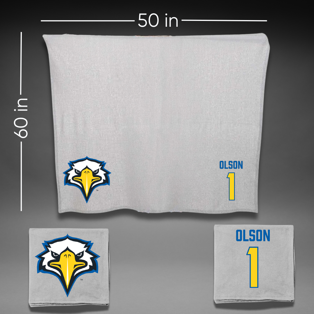 Morehead State University Baseball Gray Blanket - #1 Griffin Olson