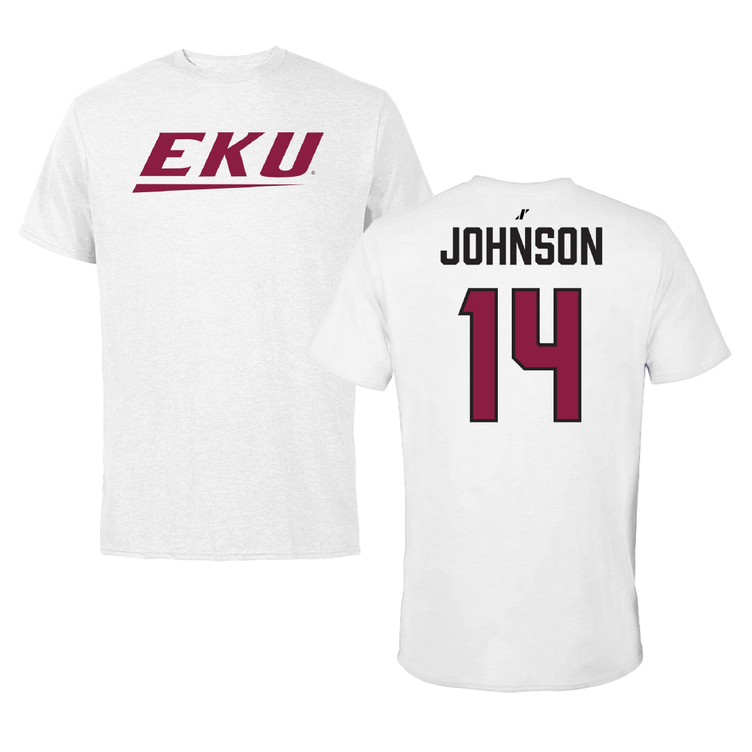 Eastern Kentucky University Baseball White Performance Tee - #14 Calvin Johnson