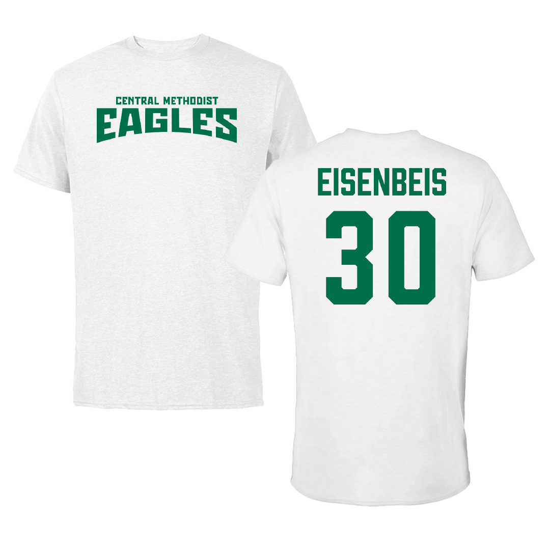 Central Methodist University Baseball White Classic Tee - #30 Axton Eisenbeis