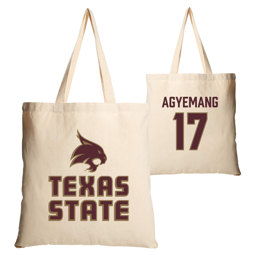 Texas State University Soccer (W) Tan Canvas Tote Bag - #17 Constance Agyemang
