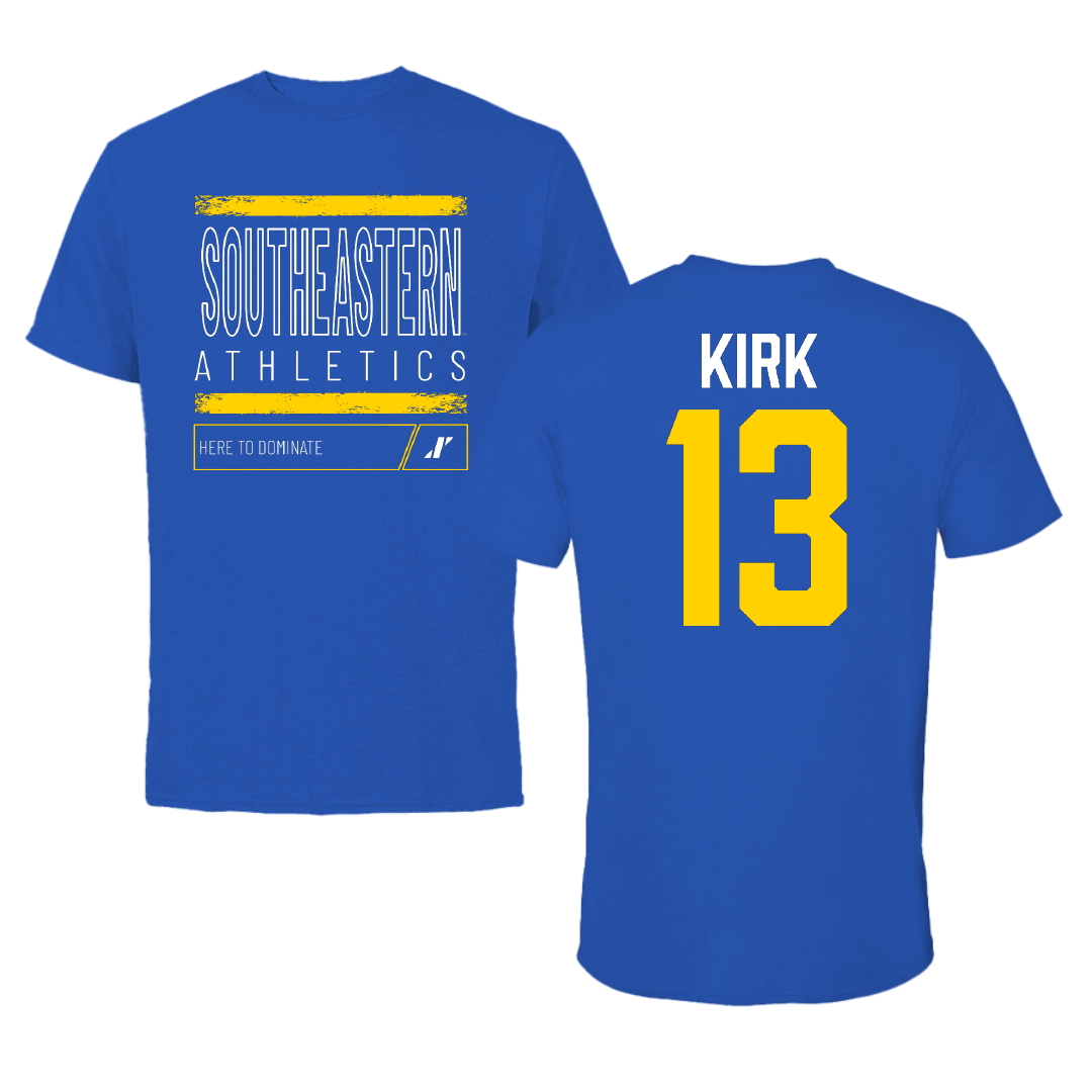 Southeastern Oklahoma State University Baseball Blue Dominate Tee - #13 Ryan Kirk