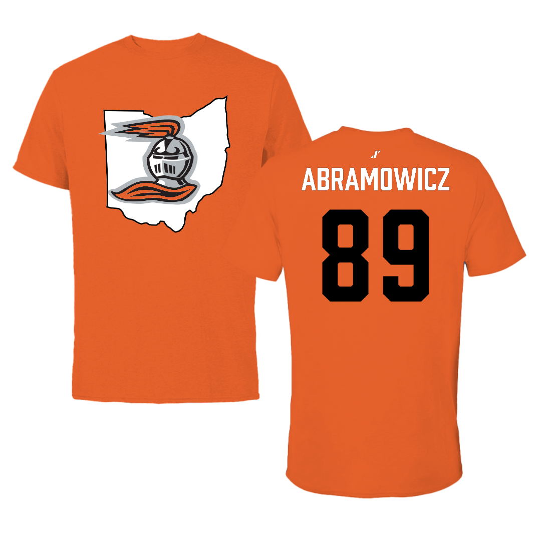 Heidelberg University Football Orange State Tee - #89 Nash Abramowicz