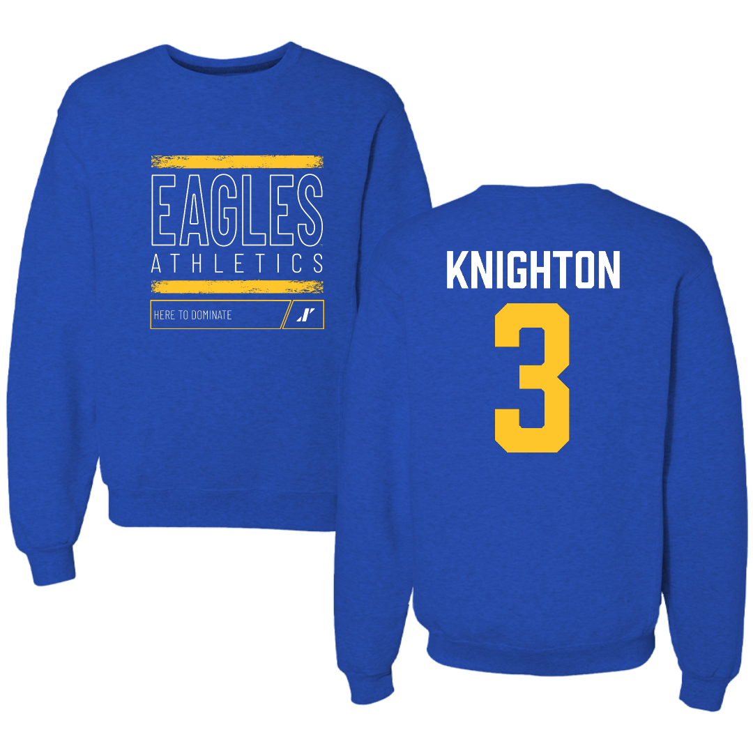 Williams Baptist University Softball Blue Dominate Crewneck - #3 Emilee Knighton