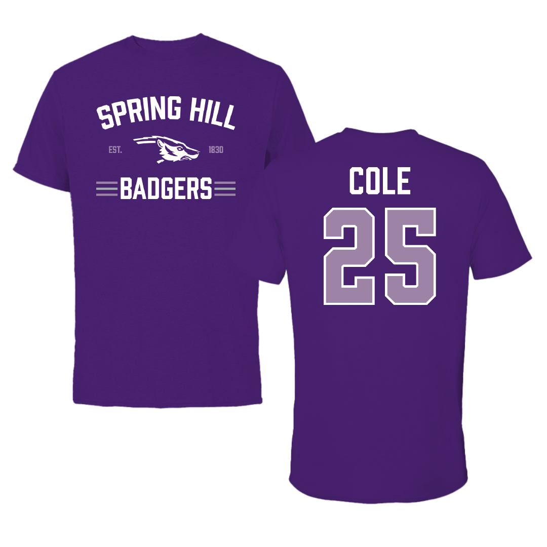 Spring Hill College Basketball Purple General Tee - #25 Alvin Cole