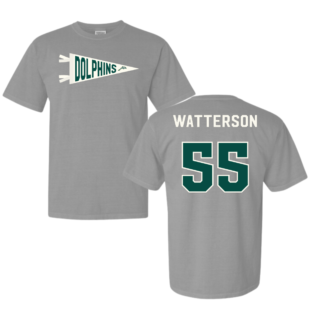 Jacksonville University Softball Light Gray Pennant Comfort Colors Tee - #55 Dacie Watterson