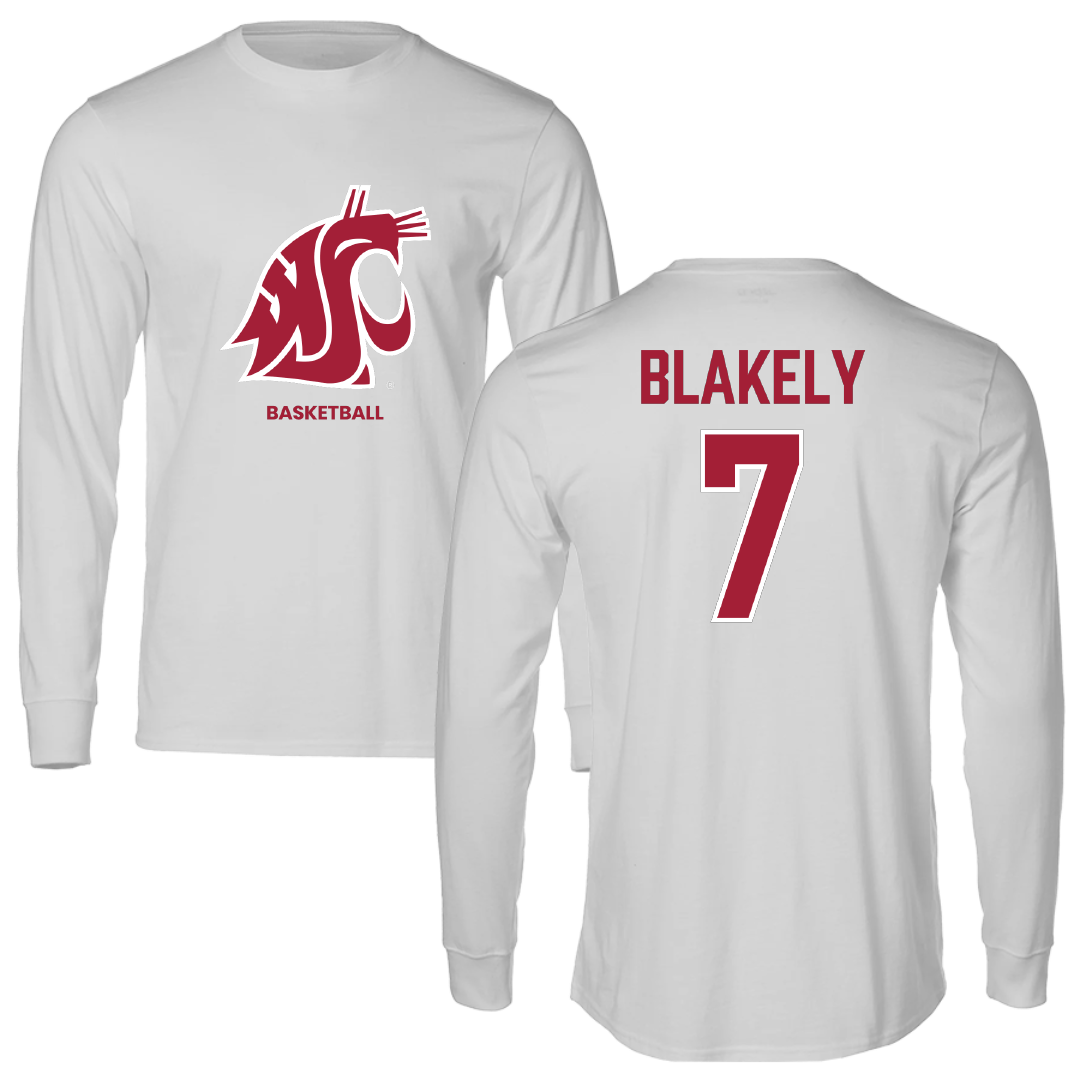 Washington State University Basketball (M) Light Gray Long Sleeve - #7 Dio Blakely