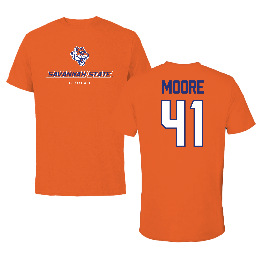 Savannah State University Football Orange Tee - #41 Carlos Moore