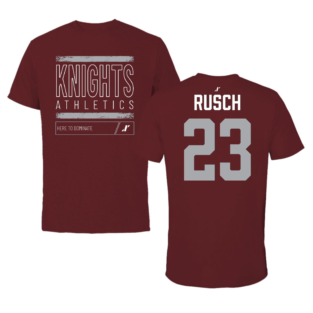 Bellarmine University Baseball Maroon Dominate Performance Tee - #23 Garrett Rusch