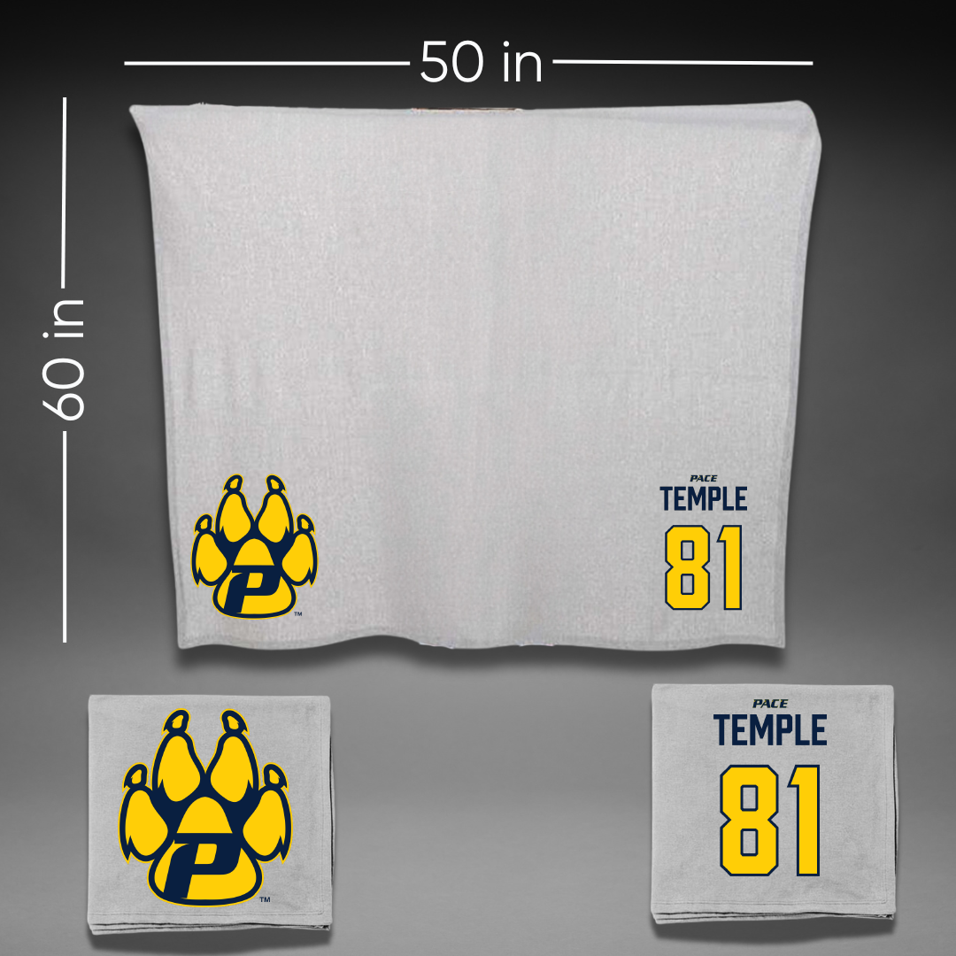 Pace University Football Gray Blanket - #81 Elijah Temple