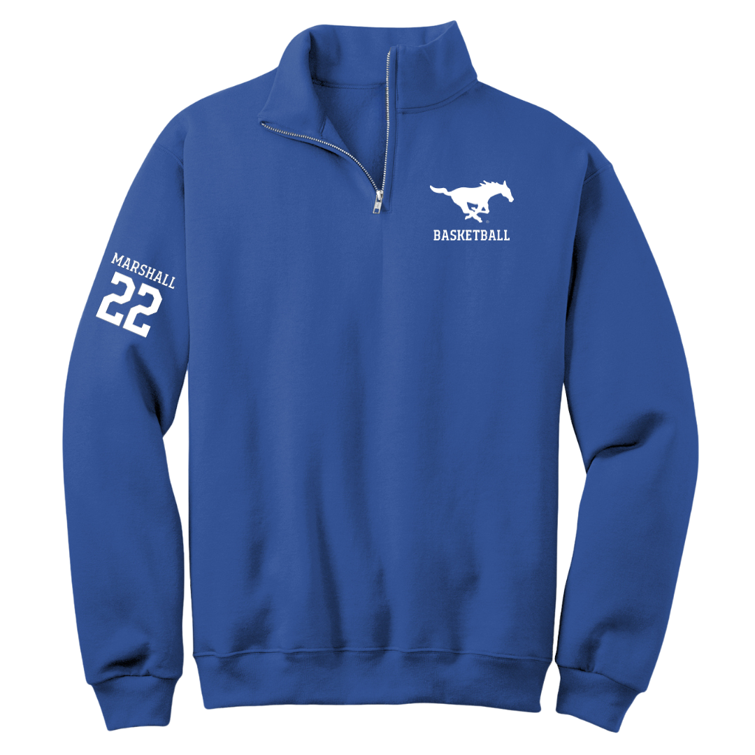 Southern Methodist University Basketball (W) Blue Quarter-Zip - #22 Kylie Marshall