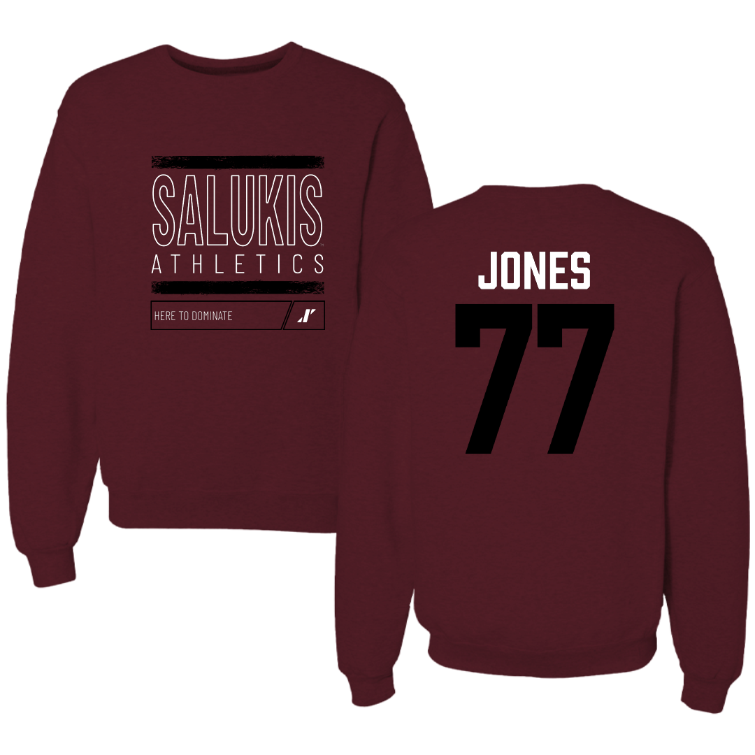 Southern Illinois University at Carbondale Softball Maroon Dominate Crewneck - #77 Sidney Jones