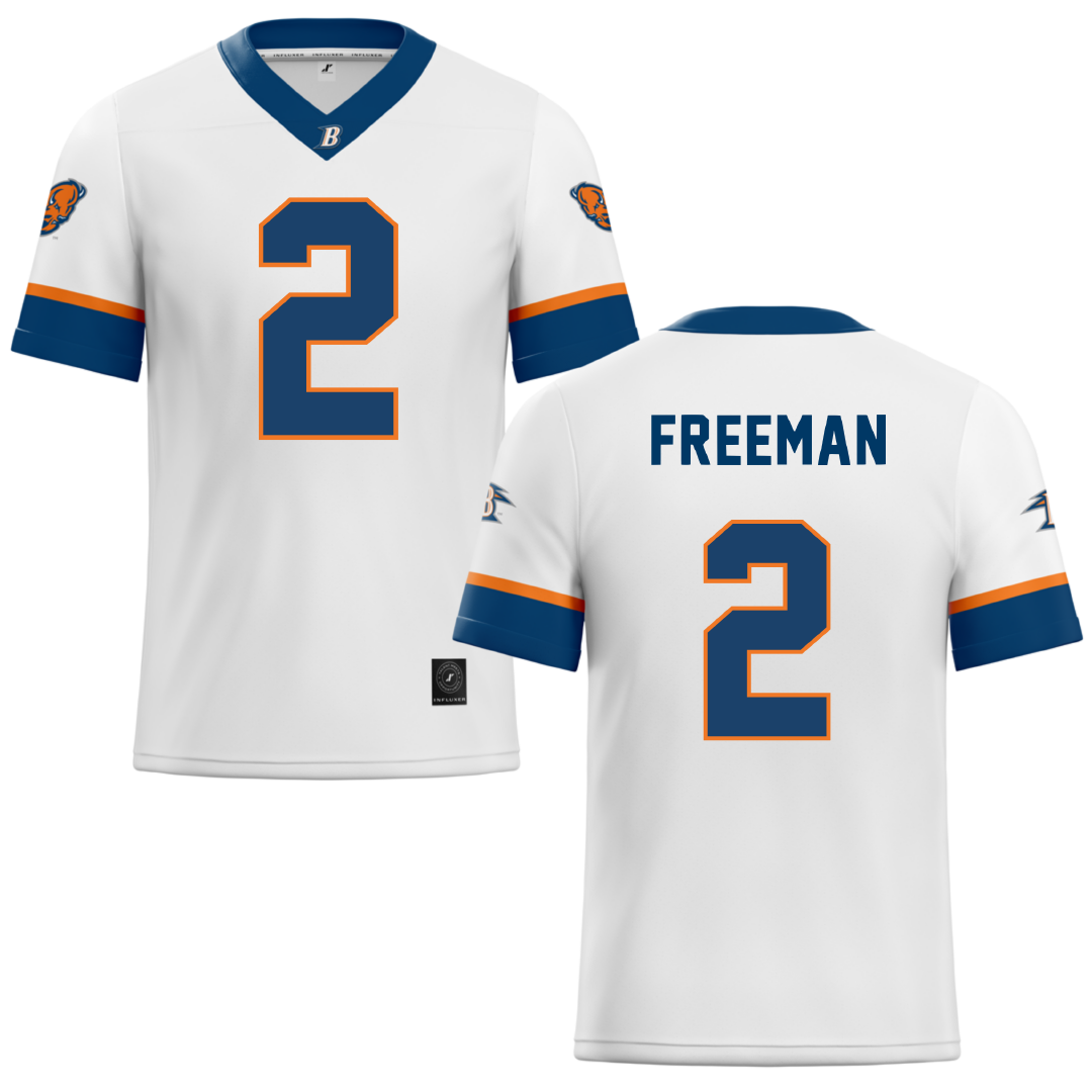 Bucknell University White Football Jersey - #2 Luke Freeman