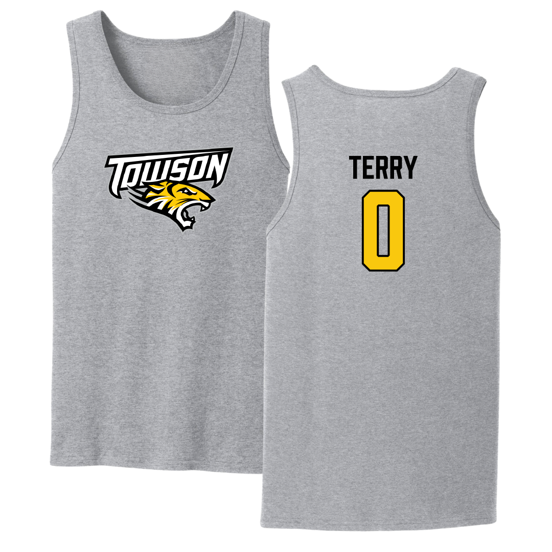 Towson University Football Sport Gray Tank Top - #0 Xavier Terry