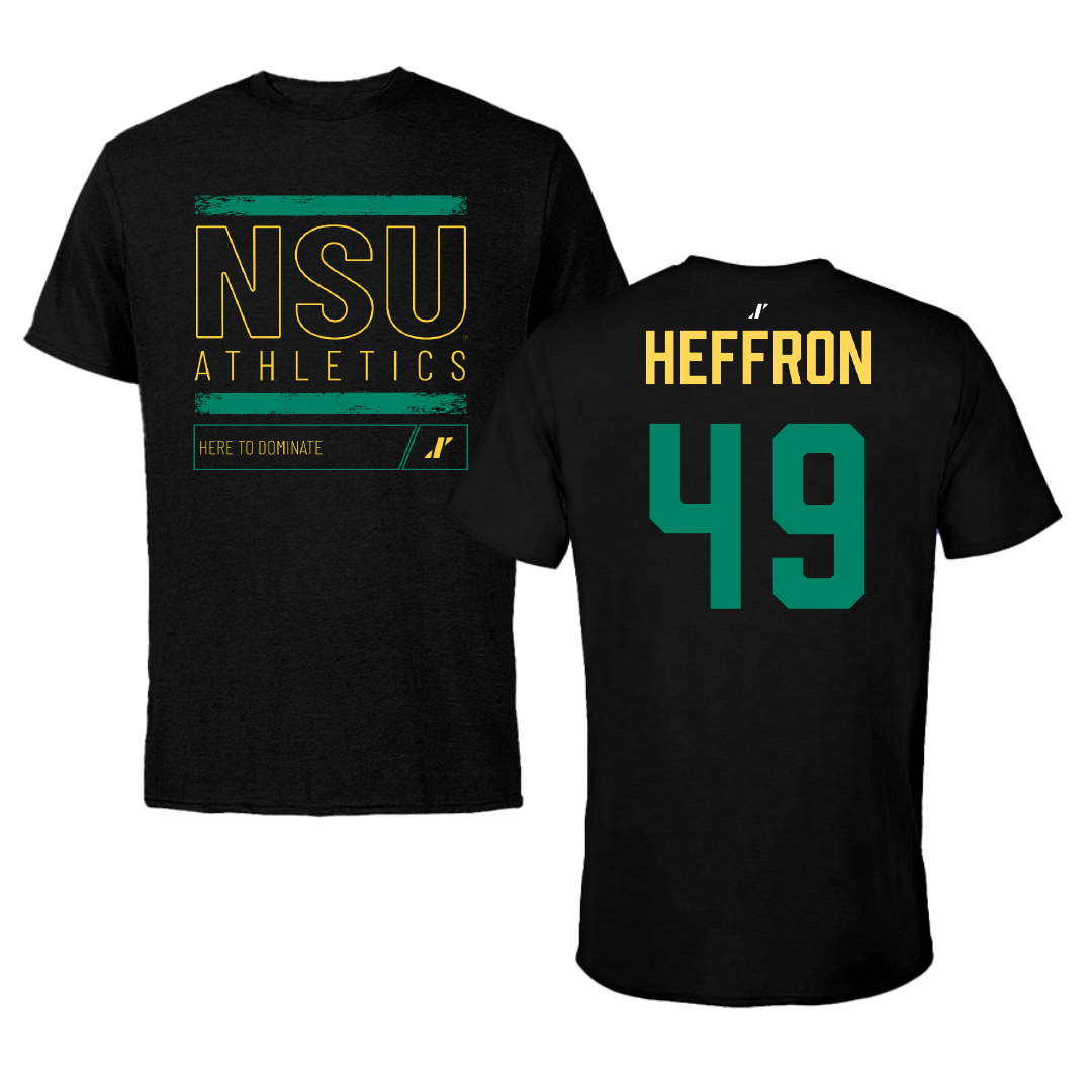 Norfolk State University Football Black Dominate Tee - #49 Benjamin Heffron
