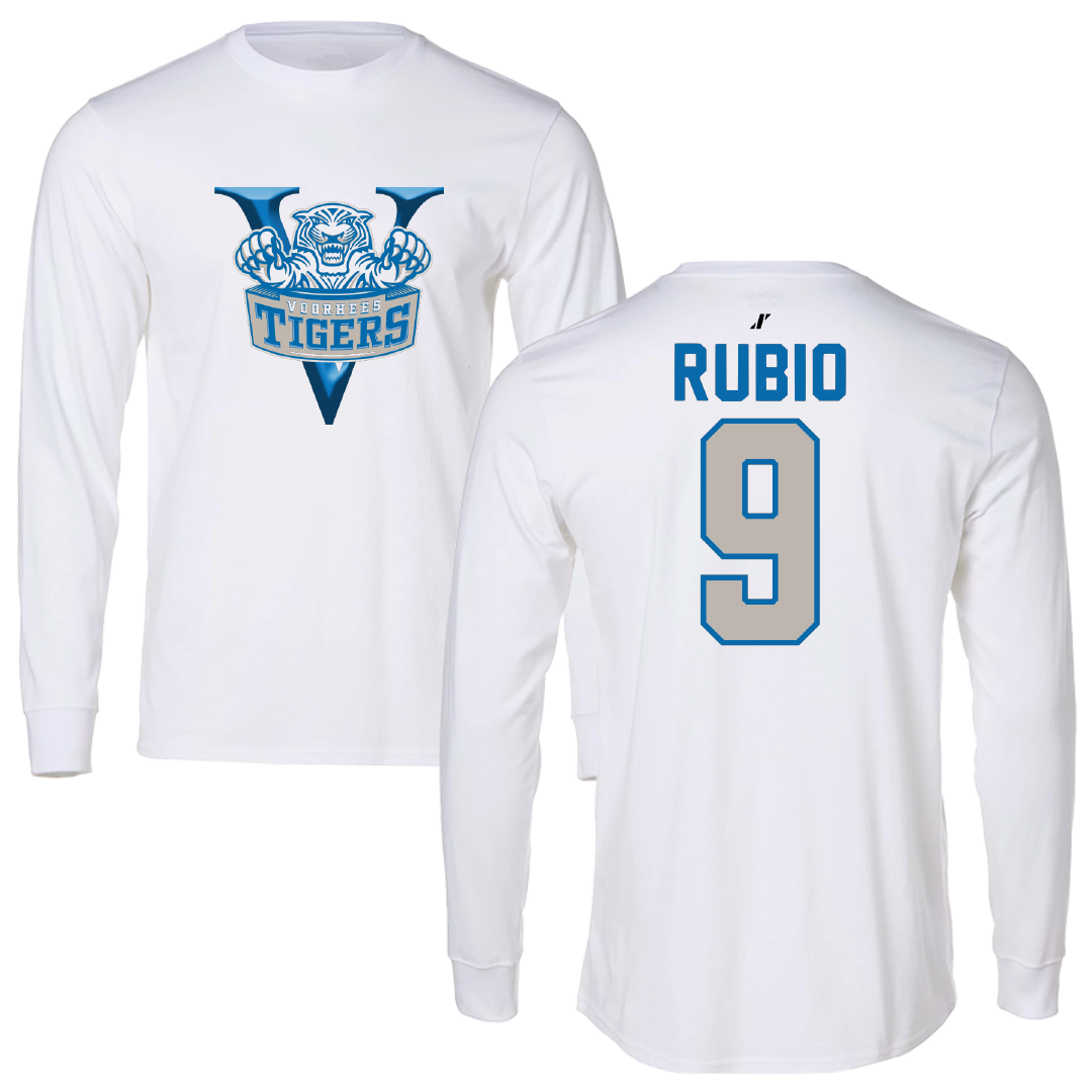 Voorhees University Baseball White Performance Long Sleeve - #9 Miguel Rubio