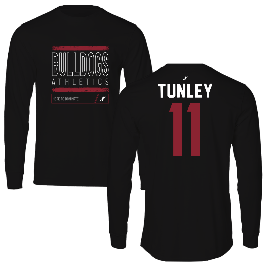Dean College Soccer Black Dominate Performance Long Sleeve - #11 Chris Tunley