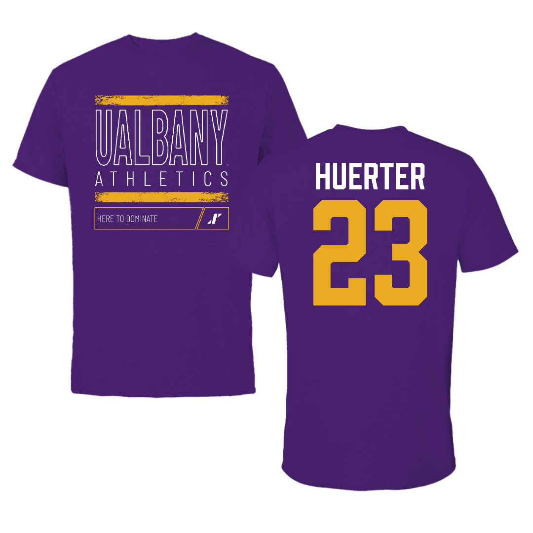 University at Albany Basketball Purple Dominate Performance Tee - #23 Meghan Huerter