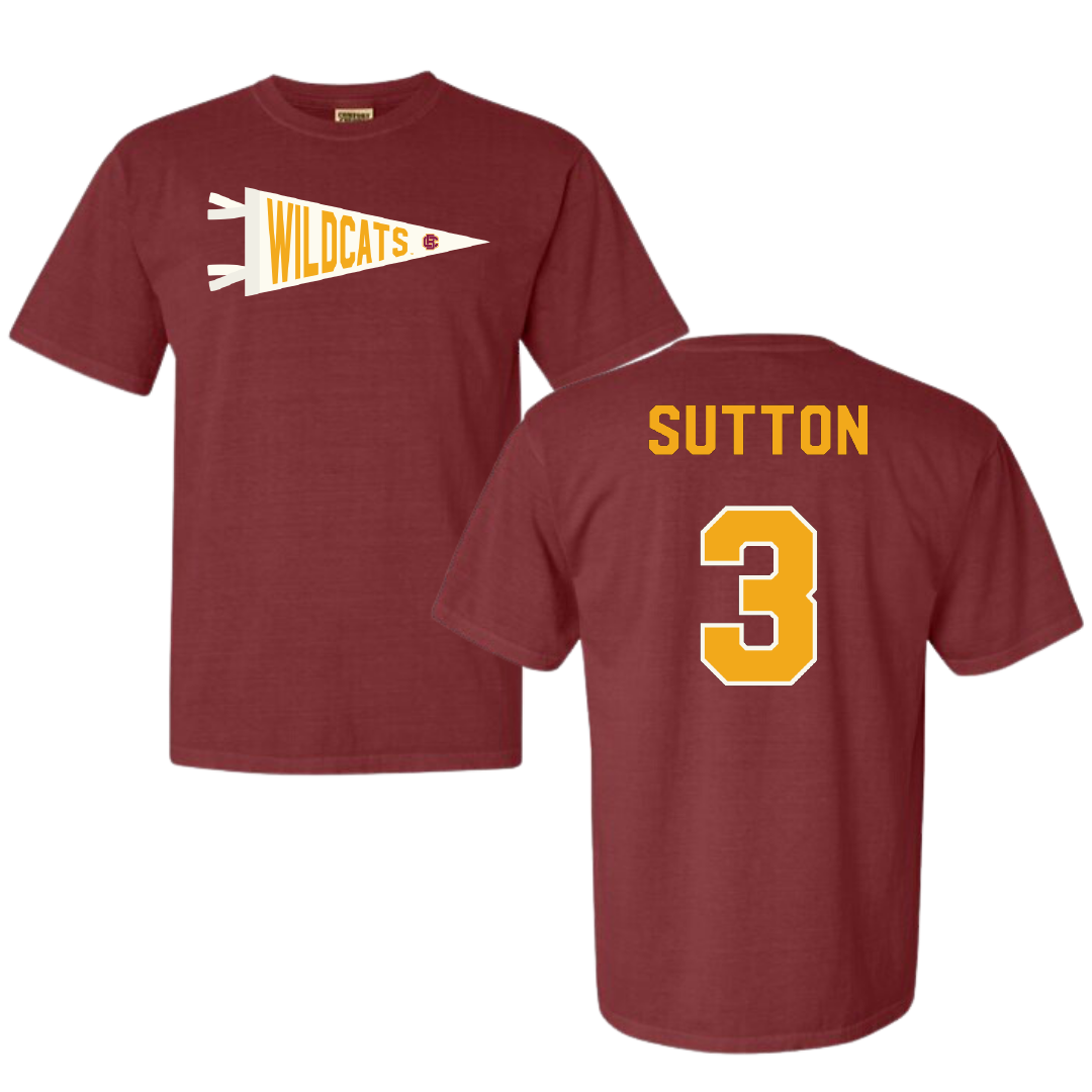 Bethune-Cookman University Softball Maroon Pennant Comfort Colors Tee - #3 Kayleigh Sutton