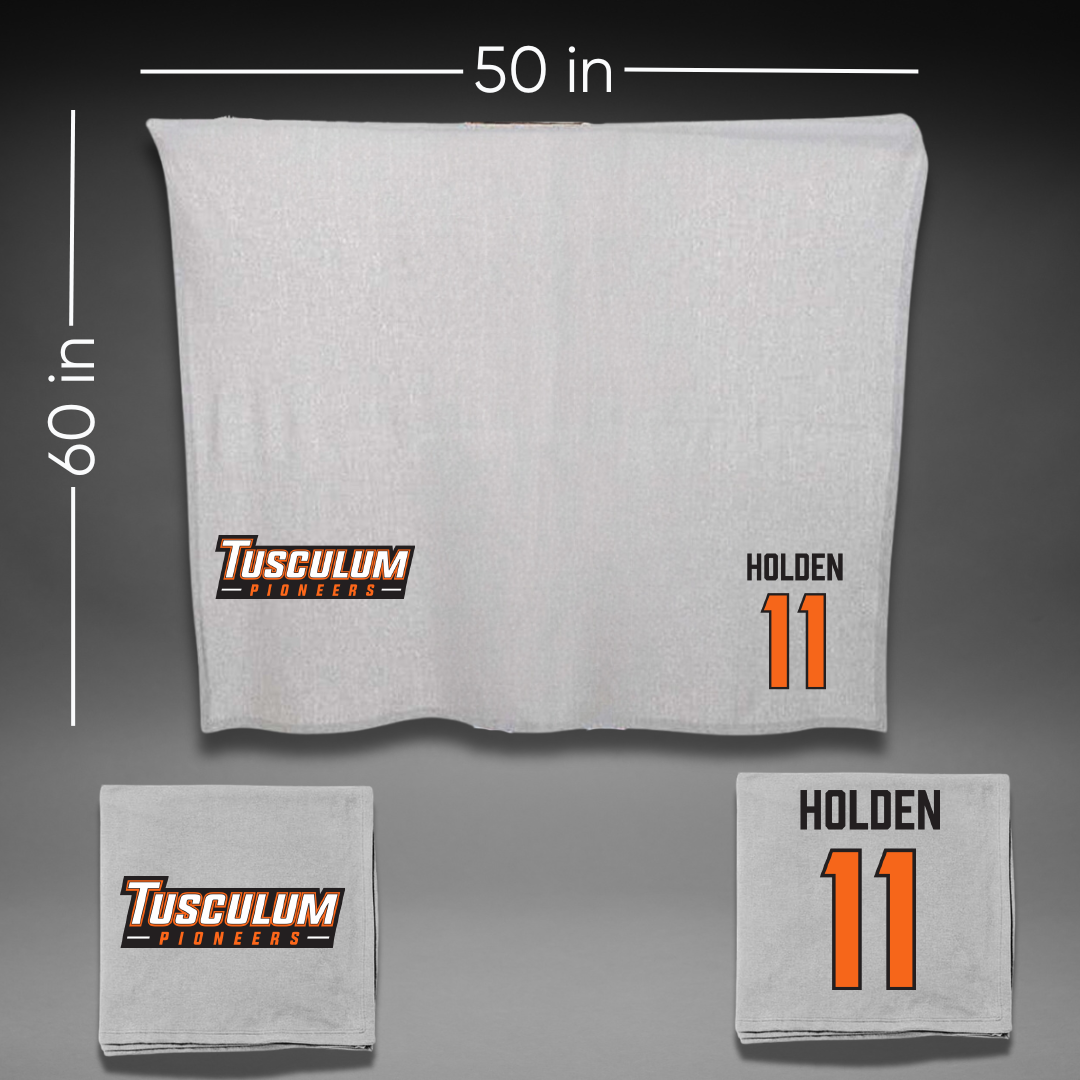Tusculum University Lacrosse Gray Blanket - #11 Alyssa Holden
