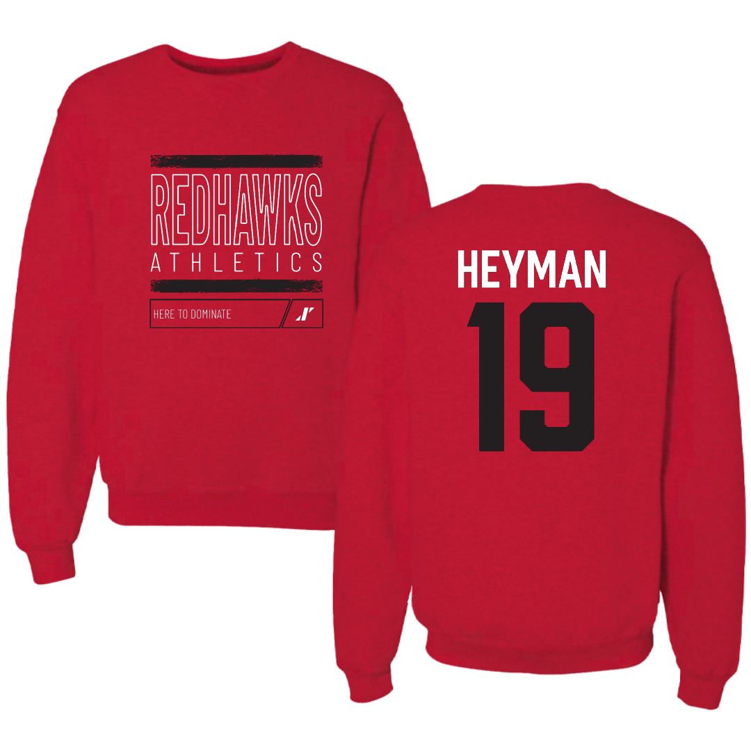 Southeast Missouri State University Baseball Red Dominate Crewneck - #19 Sam Heyman