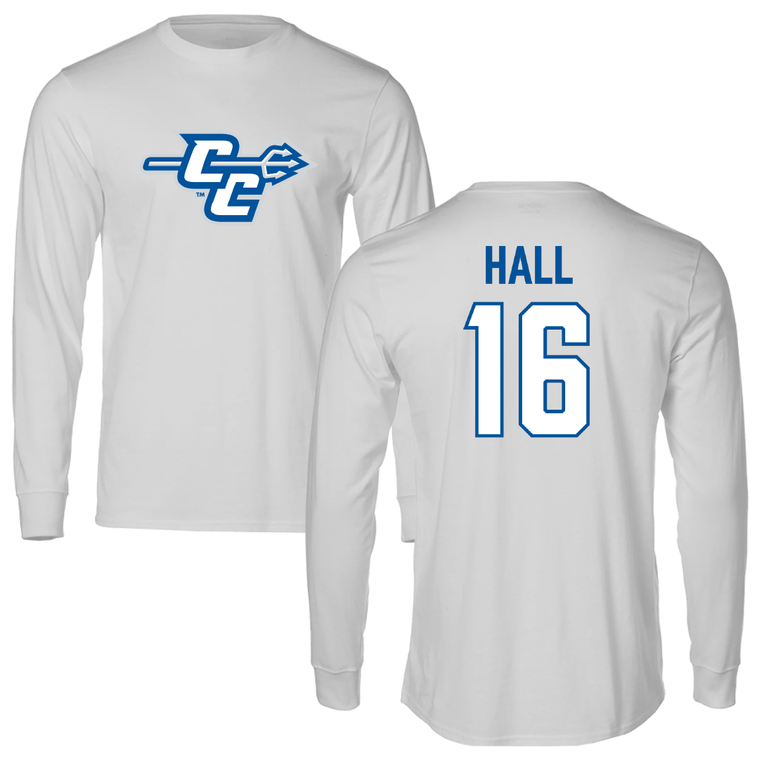 Central Connecticut State University Football Light Gray Long Sleeve - #16 Brayden Hall