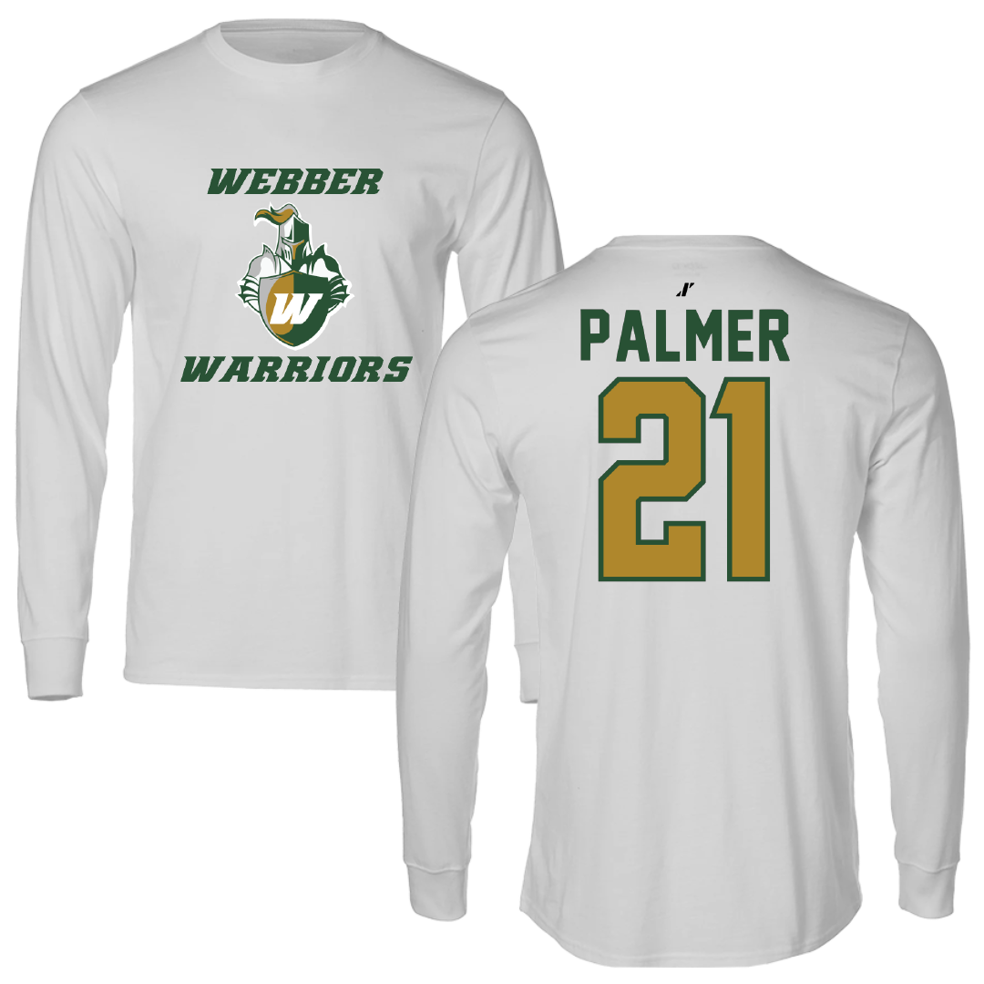 Webber International University Lacrosse Light Gray Performance Long Sleeve - #21 Brett Palmer
