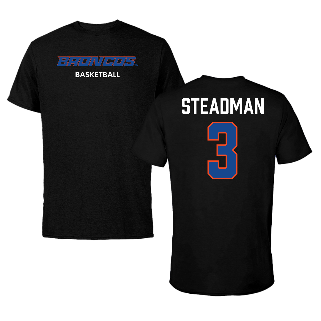 Boise State University Basketball (W) Black Performance Tee - #3 Josee Steadman
