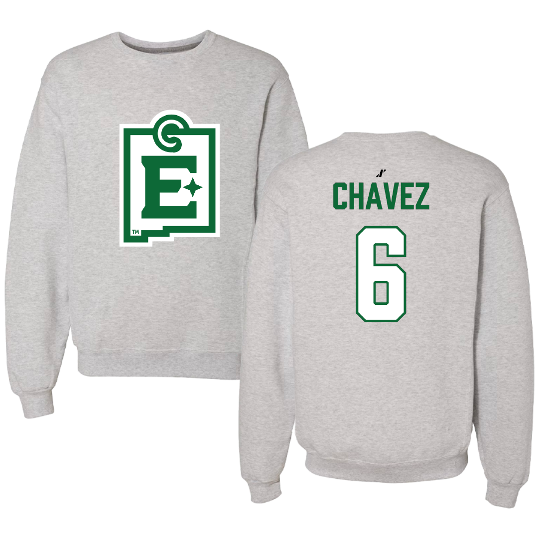 Eastern New Mexico University Soccer (W) Light Gray Crewneck - #6 Lillian Chavez
