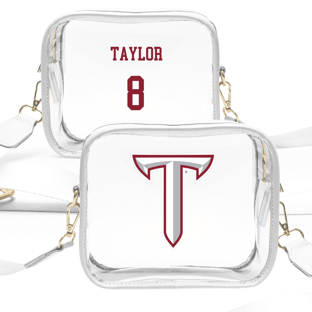 Troy University Football White Clear Stadium Bag - #8 Tray Taylor