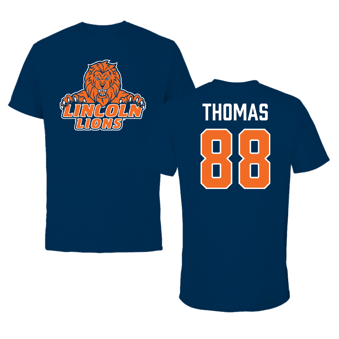 Lincoln University (Pennsylvania) Football Navy Tee - #88 Jalen Thomas