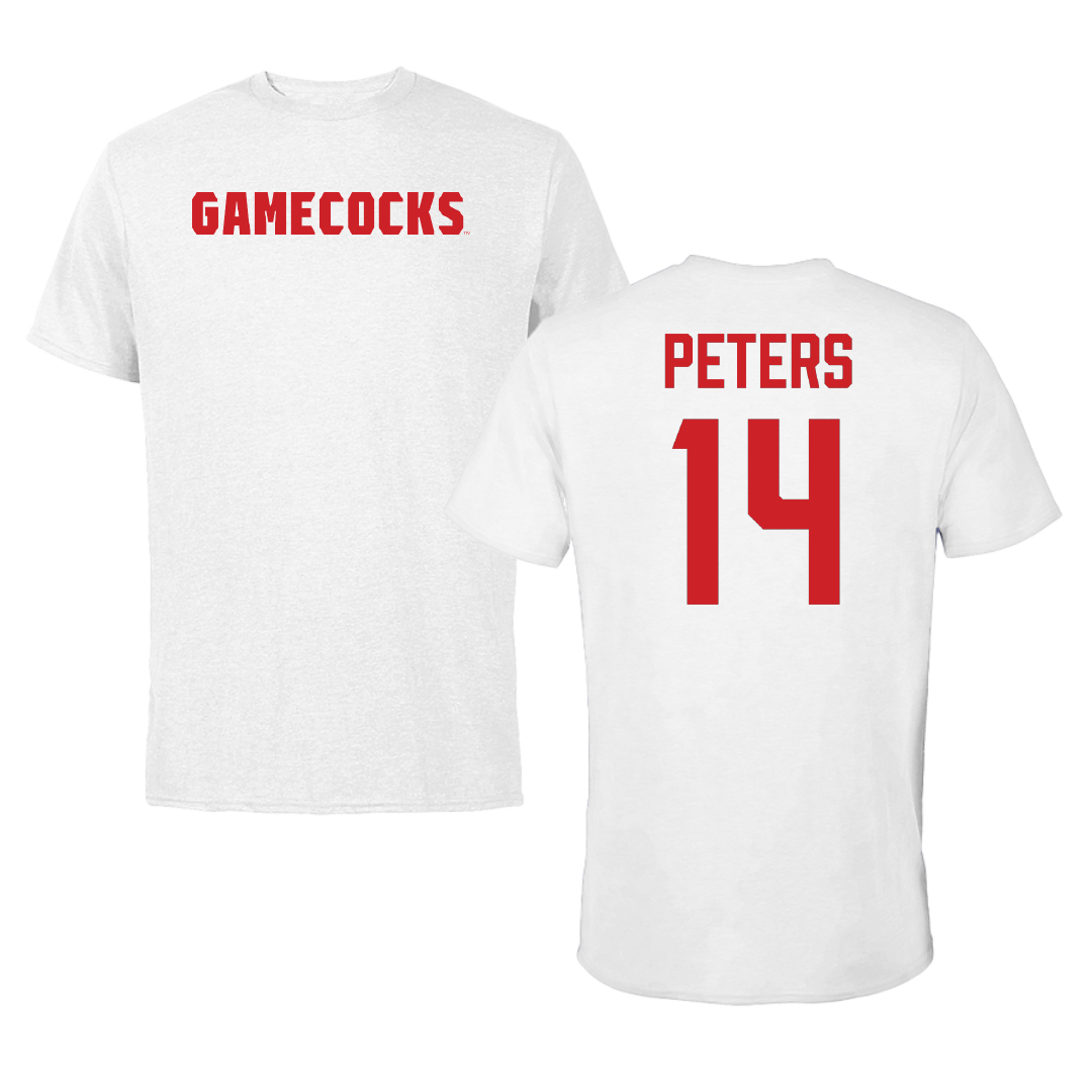 Jacksonville State University Softball White Performance Tee - #14 Chaney Peters