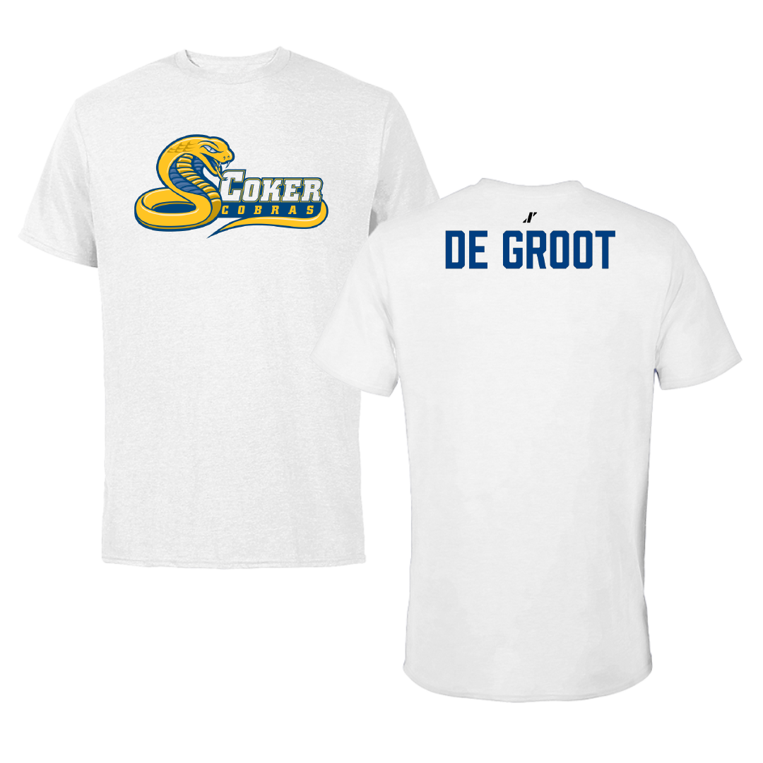 Coker University Tennis (M) White Tee - Noah De Groot