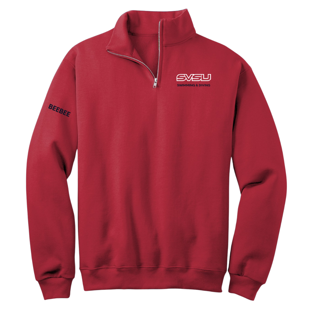 Saginaw Valley State University Swimming & Diving Red Quarter-Zip - Parker Beebee