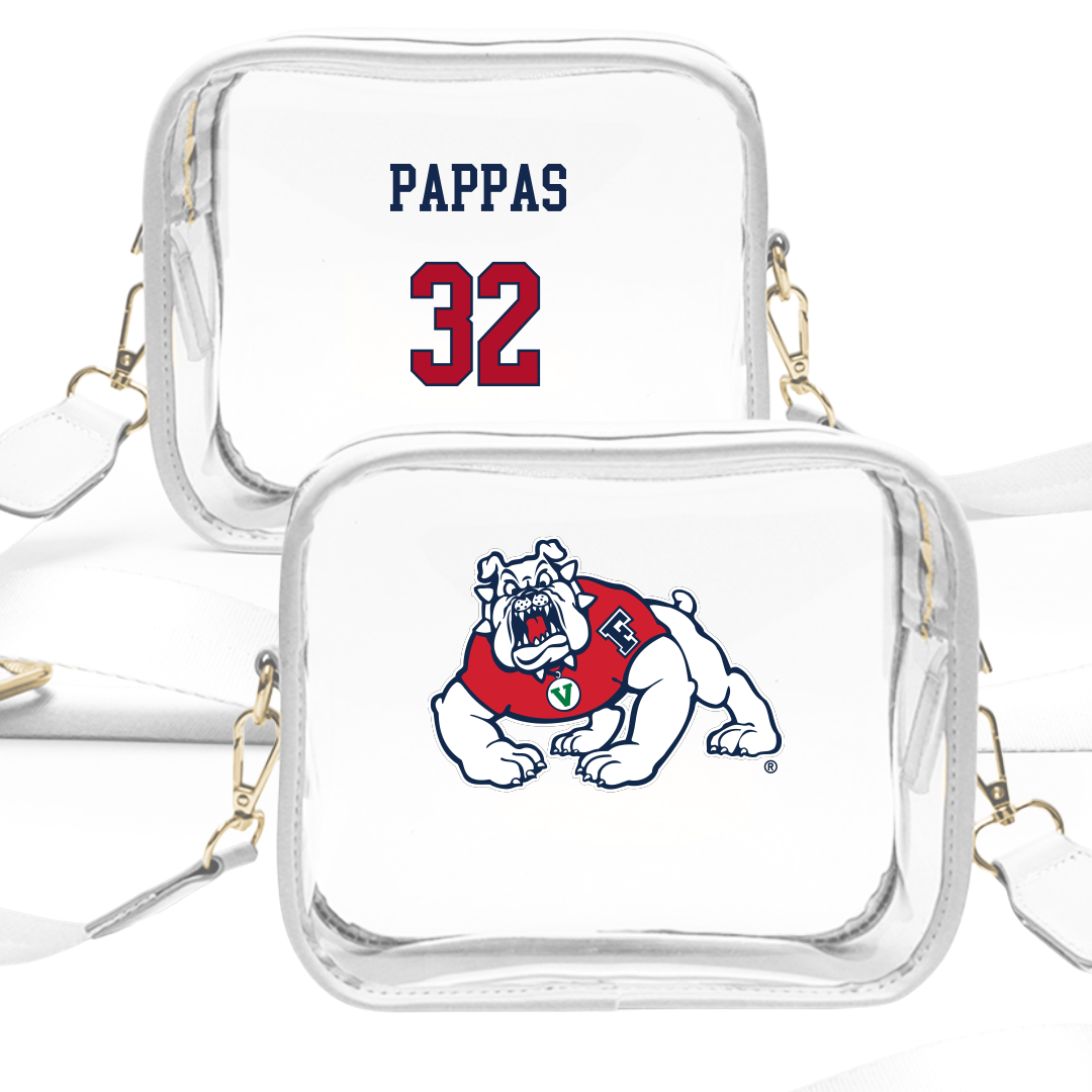 Fresno State University Baseball White Clear Stadium Bag - #32 Jacob Pappas