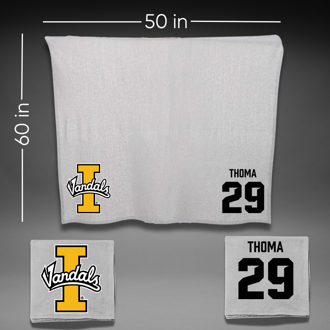 University of Idaho Soccer Gray Vandals Blanket - #29 Isabelle Thoma