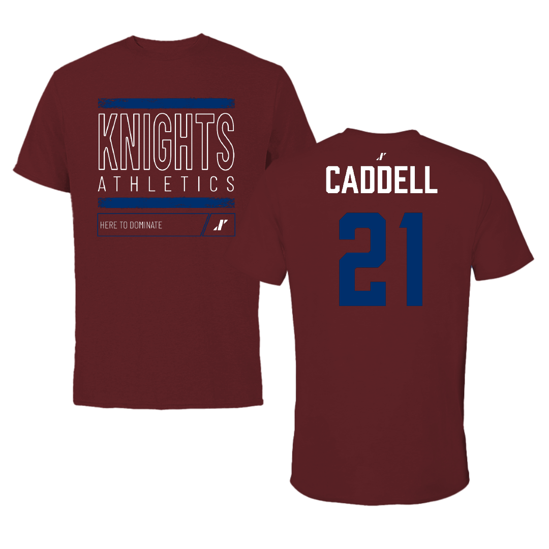 Fairleigh Dickinson University-Metropolitan Campus Baseball Maroon Dominate Tee - #21 John Caddell